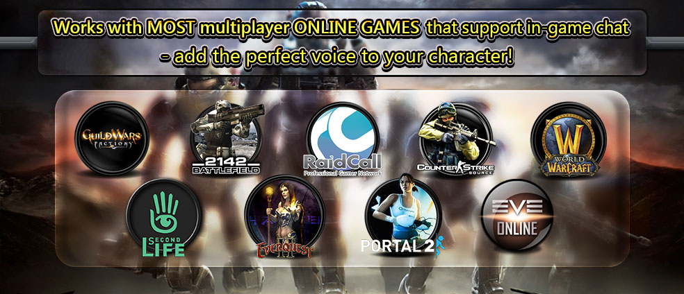  AV Voice Changer Software Diamond 8.0 works well with online game chat systems